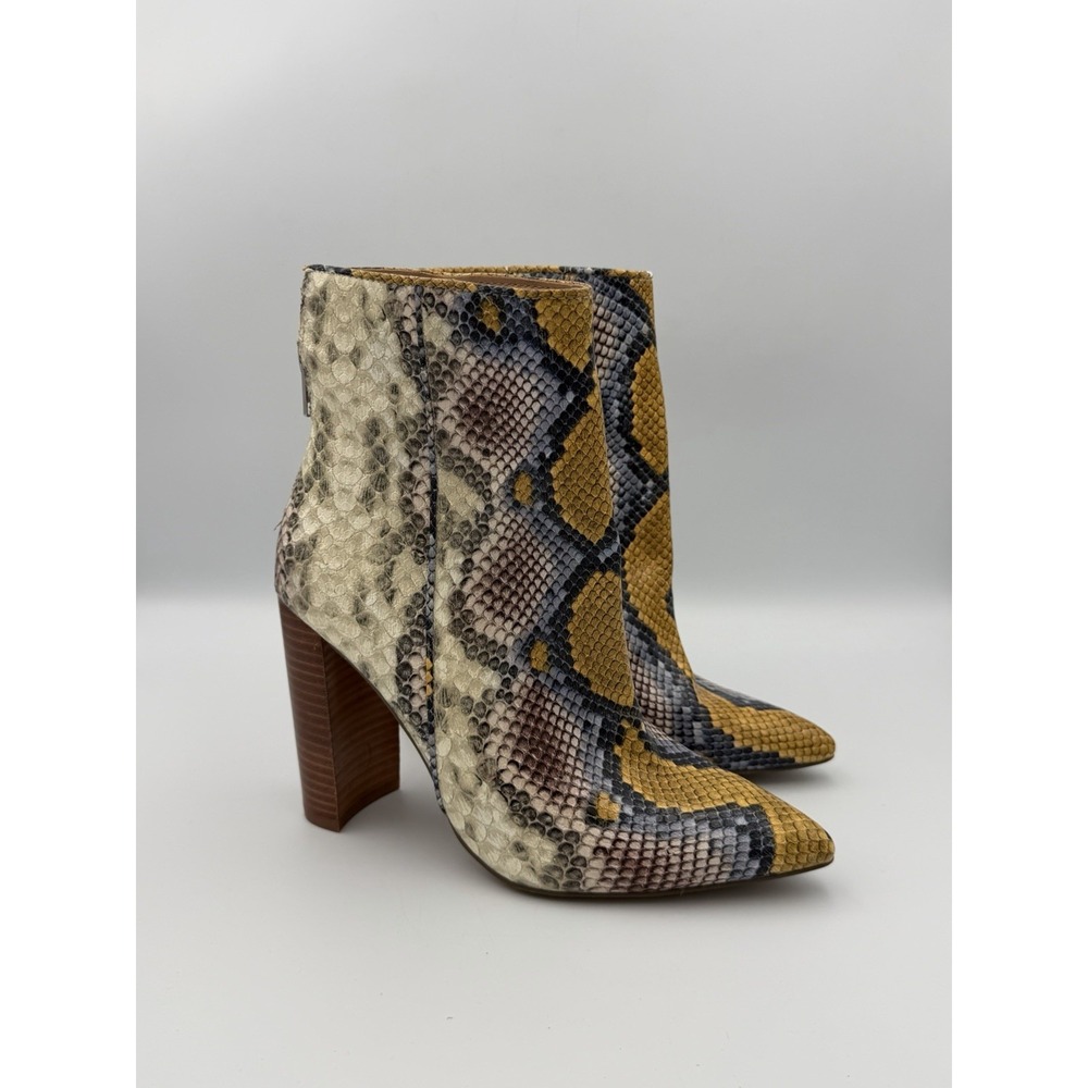 Steve Madden Trista Y2K Snake Print Booties Womens 7 Pointed Toe Heel